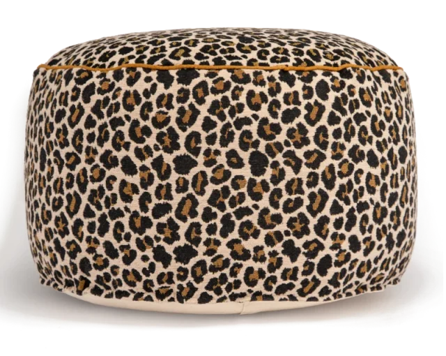 Bruine poef met leopard patroon – Sissy-Boy