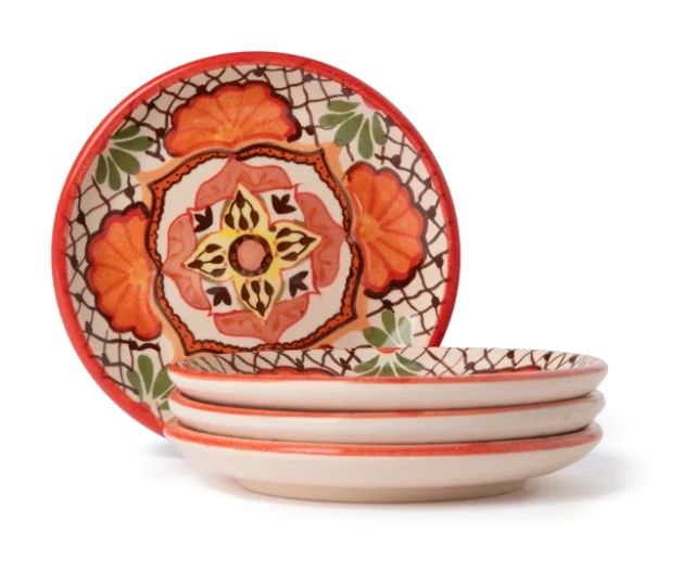 Multicolour dessertbord met bloemendessin (set van 4) – Sissy-Boy